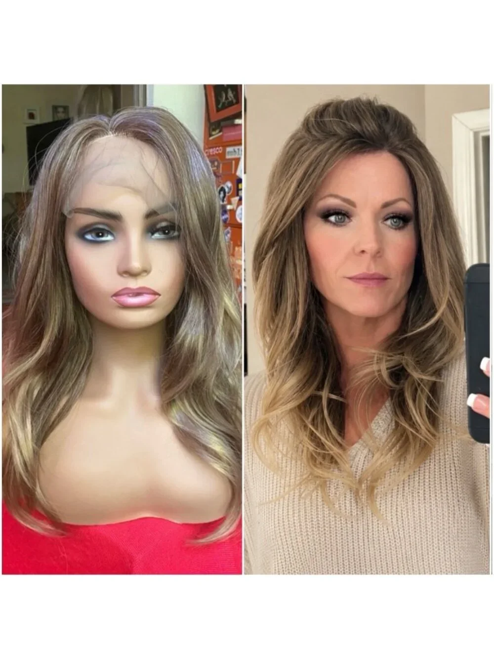 Brown blonde layered very realistic fulllace front wig